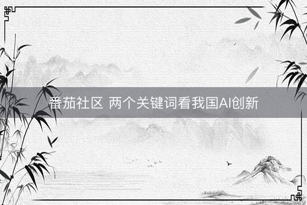 番茄社区 两个关键词看我国AI创新