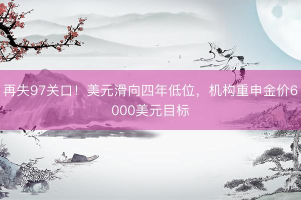 再失97关口！美元滑向四年低位，机构重申金价6000美元目标