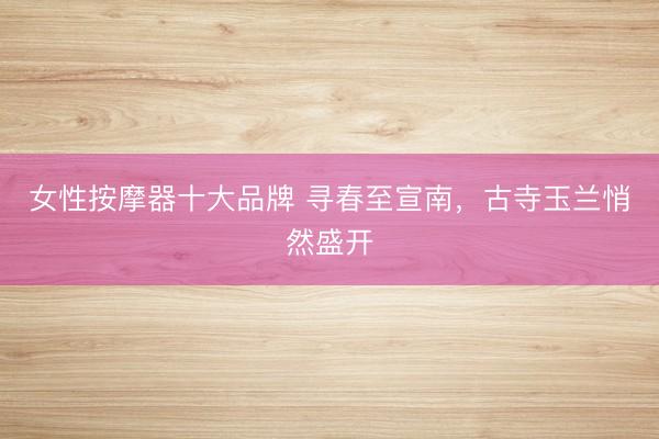 女性按摩器十大品牌 寻春至宣南，<a href=