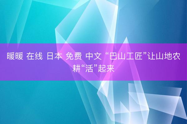 暖暖 在线 日本 免费 中文 “巴山工匠”让山地农耕“活”起来