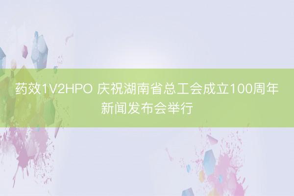 药效1V2HPO 庆祝湖南省总工会成立100周年新闻发布会举行