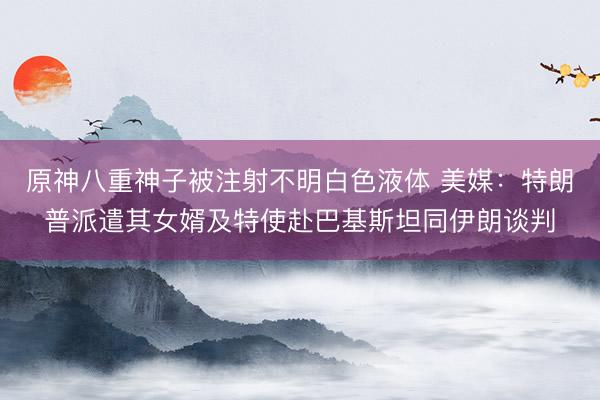 原神八重神子被注射不明白色液体 美媒：特朗普派遣其女婿及特使赴巴基斯坦同伊朗谈判