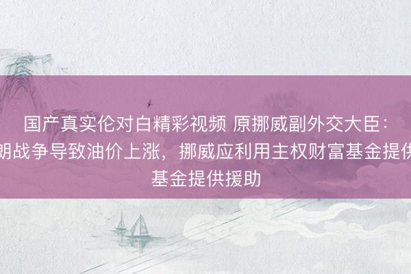 国产真实伦对白精彩视频 原挪威副外交大臣：因伊朗战争导致油价上涨，挪威应利用主权财富基金提供援助