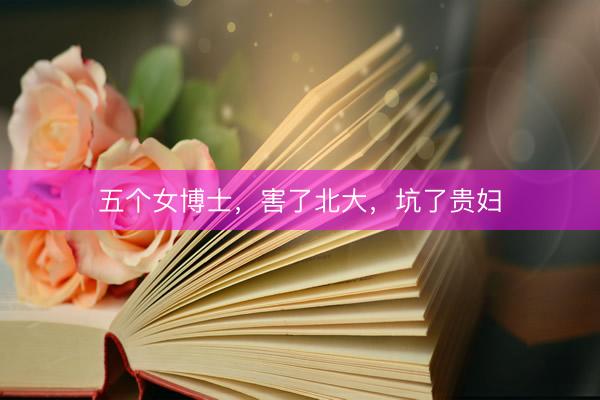五个女博士，害了北大，坑了贵妇