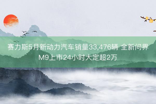 赛力斯5月新动力汽车销量33，476辆 全新问界M9上市24小时大定超2万