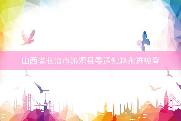 山西省长治市沁源县委通知赵永进被查
