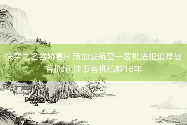 快穿之名器娇妻H 新加坡航空一客机进犯迫降曼谷机场 涉事客机机龄16年