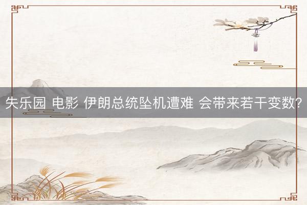 失乐园 电影 伊朗总统坠机遭难 会带来若干变数？