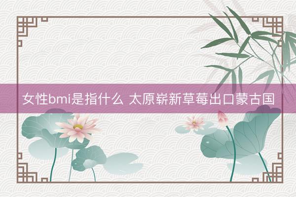 女性bmi是指什么 太原崭新草莓出口蒙古国