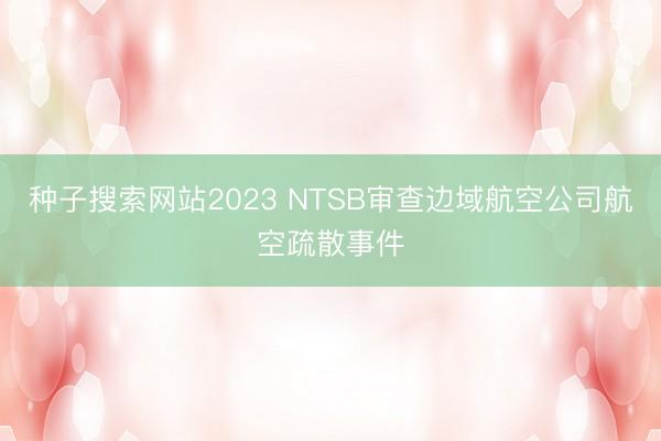 种子搜索网站2023 NTSB审查边域航空公司航空疏散事件
