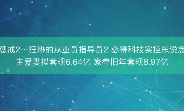 惩戒2～狂热的从业员指导员2 必得科技实控东说念主爱妻拟套现6.64亿 家眷旧年套现8.97亿